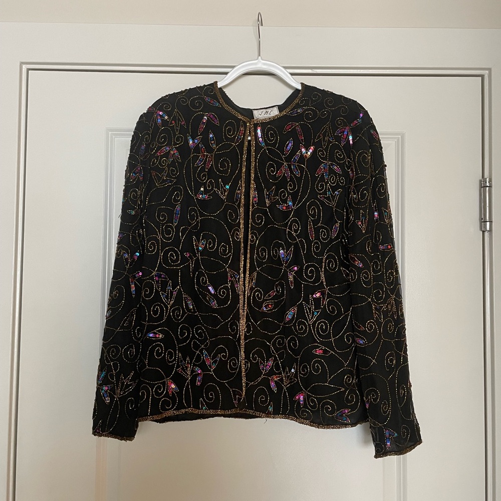 VINTAGE JMC New York purse silk handmade beaded jacket